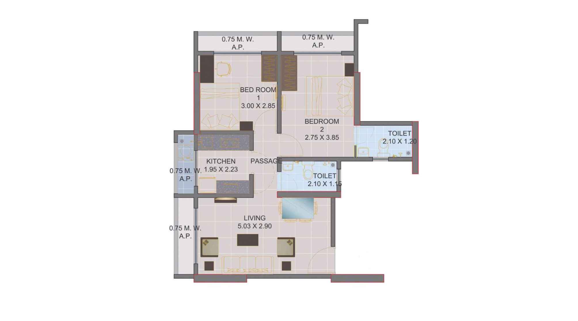 SBM-Sky-Floor-Plan-2-BHK-612-sqft