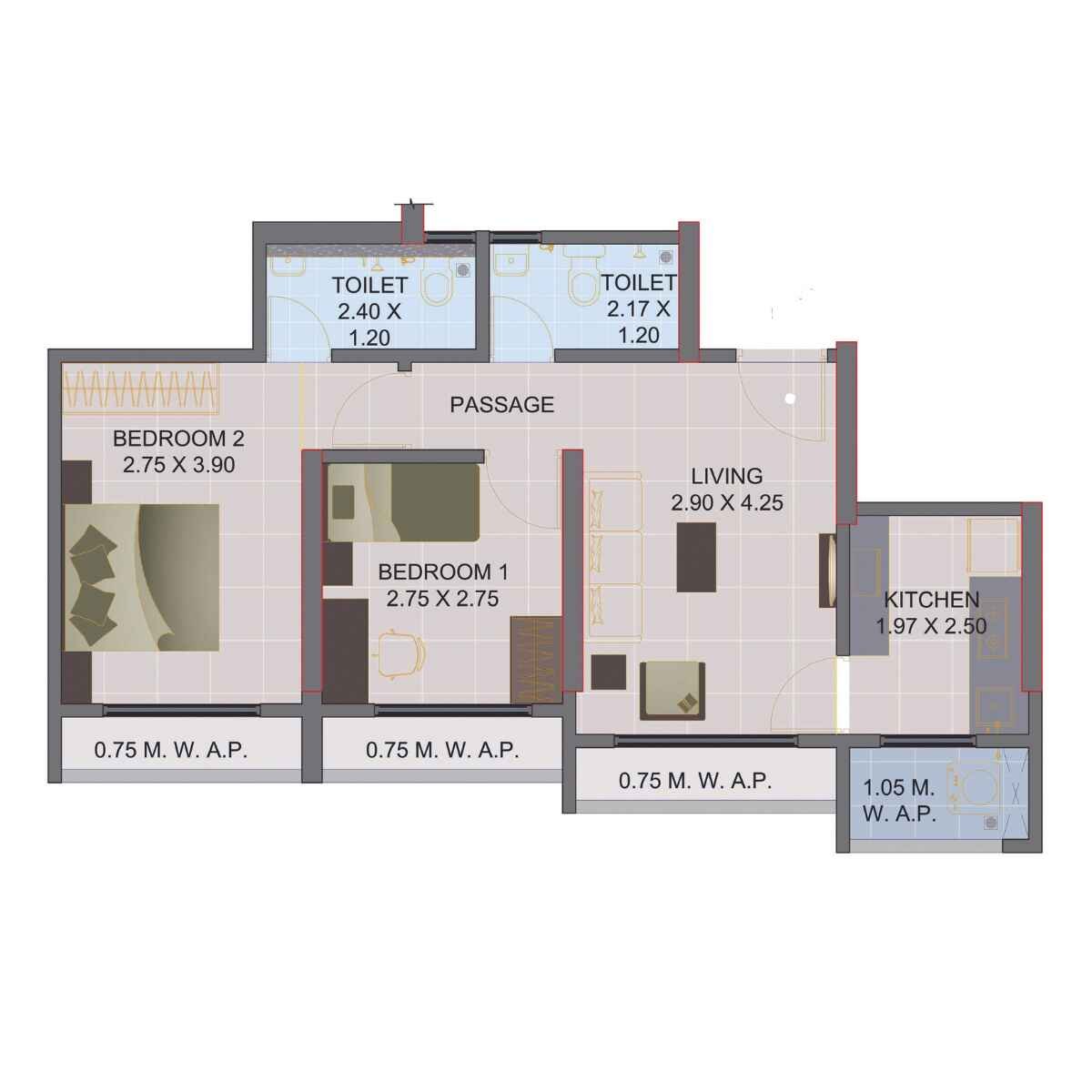 SBM-Sky-Floor-Plan-2-BHK-610-sqft